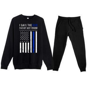 Back The Blue Best Friend Of A Police Officer Premium Crewneck Sweatsuit Set