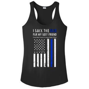 Back The Blue Best Friend Of A Police Officer Ladies PosiCharge Competitor Racerback Tank