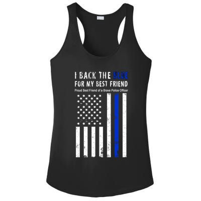 Back The Blue Best Friend Of A Police Officer Ladies PosiCharge Competitor Racerback Tank