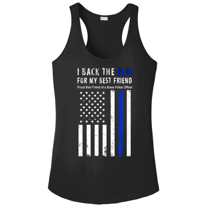 Back The Blue Best Friend Of A Police Officer Ladies PosiCharge Competitor Racerback Tank