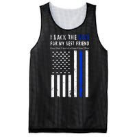 Back The Blue Best Friend Of A Police Officer Mesh Reversible Basketball Jersey Tank