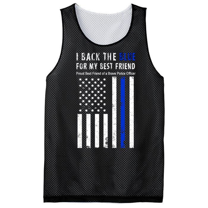 Back The Blue Best Friend Of A Police Officer Mesh Reversible Basketball Jersey Tank