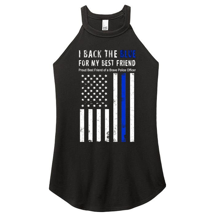 Back The Blue Best Friend Of A Police Officer Women's Perfect Tri Rocker Tank