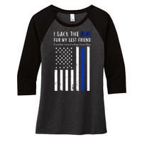 Back The Blue Best Friend Of A Police Officer Women's Tri-Blend 3/4-Sleeve Raglan Shirt