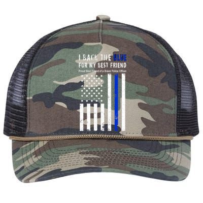 Back The Blue Best Friend Of A Police Officer Retro Rope Trucker Hat Cap