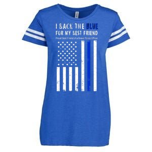 Back The Blue Best Friend Of A Police Officer Enza Ladies Jersey Football T-Shirt