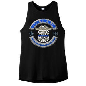 Back The Blue Police Protect And Serve Ladies PosiCharge Tri-Blend Wicking Tank