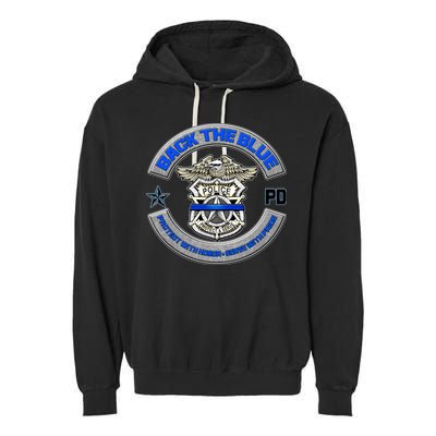 Back The Blue Police Protect And Serve Garment-Dyed Fleece Hoodie
