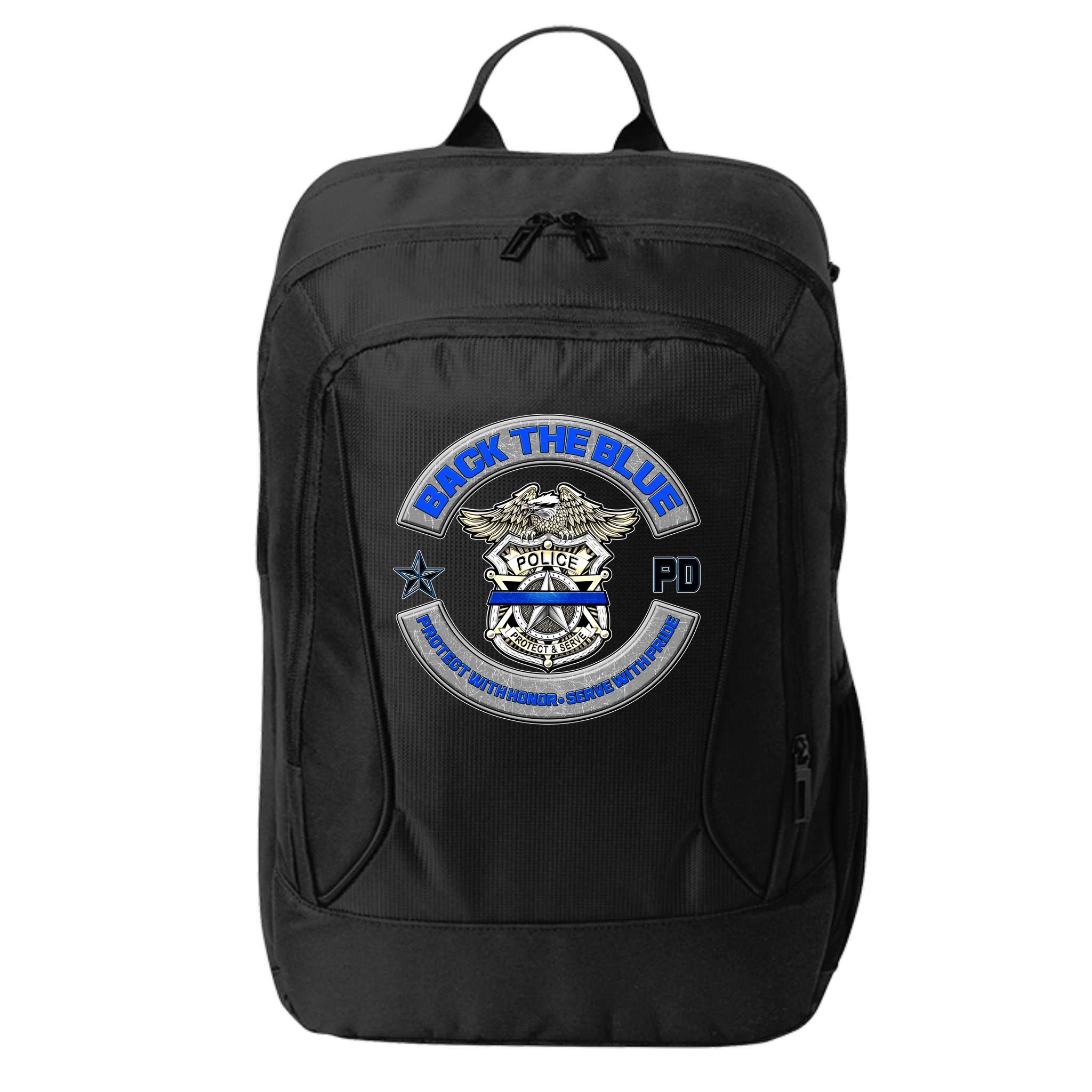 Back The Blue Police Protect And Serve City Backpack