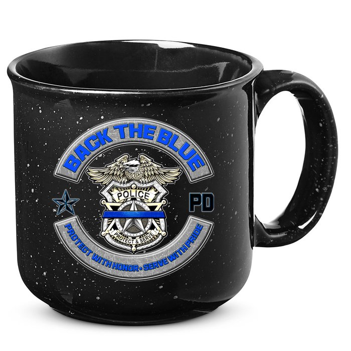 Back The Blue Police Protect And Serve 15oz Campfire Ceramic Mug