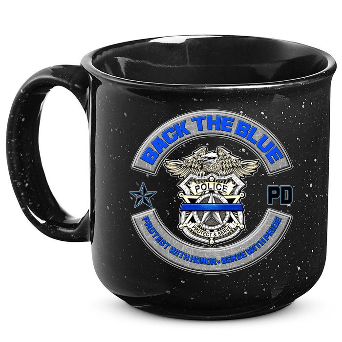 Back The Blue Police Protect And Serve 15oz Campfire Ceramic Mug