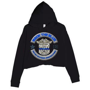 Back The Blue Police Protect And Serve Crop Fleece Hoodie