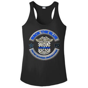 Back The Blue Police Protect And Serve Ladies PosiCharge Competitor Racerback Tank