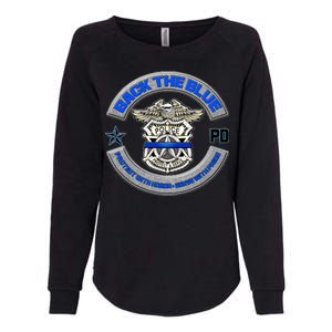 Back The Blue Police Protect And Serve Womens California Wash Sweatshirt