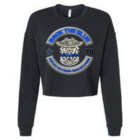 Back The Blue Police Protect And Serve Cropped Pullover Crew
