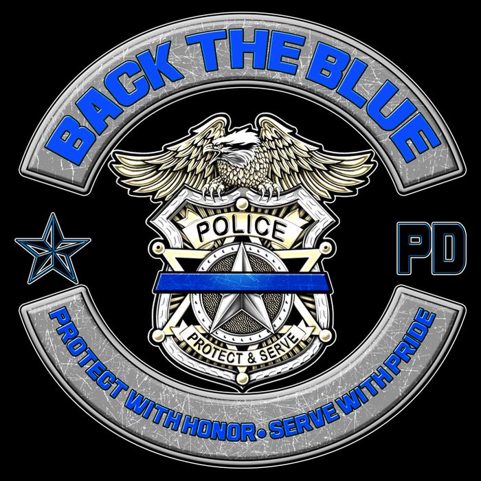 Back The Blue Police Protect And Serve Cropped Pullover Crew