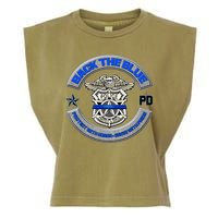 Back The Blue Police Protect And Serve Garment-Dyed Women's Muscle Tee
