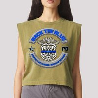 Back The Blue Police Protect And Serve Garment-Dyed Women's Muscle Tee