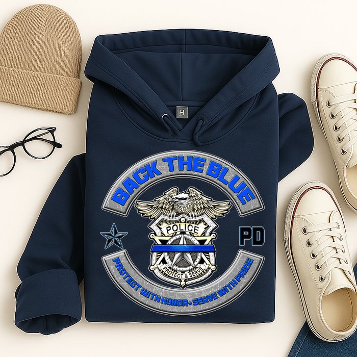 Back The Blue Police Protect And Serve Hoodie