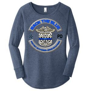 Back The Blue Police Protect And Serve Women's Perfect Tri Tunic Long Sleeve Shirt