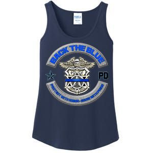 Back The Blue Police Protect And Serve Ladies Essential Tank