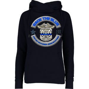 Back The Blue Police Protect And Serve Womens Funnel Neck Pullover Hood