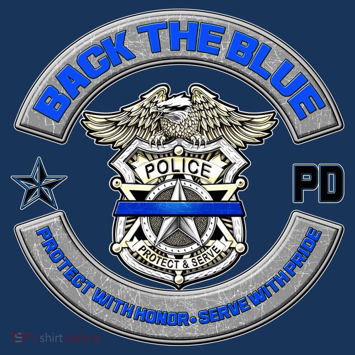 Back The Blue Police Protect And Serve Poster