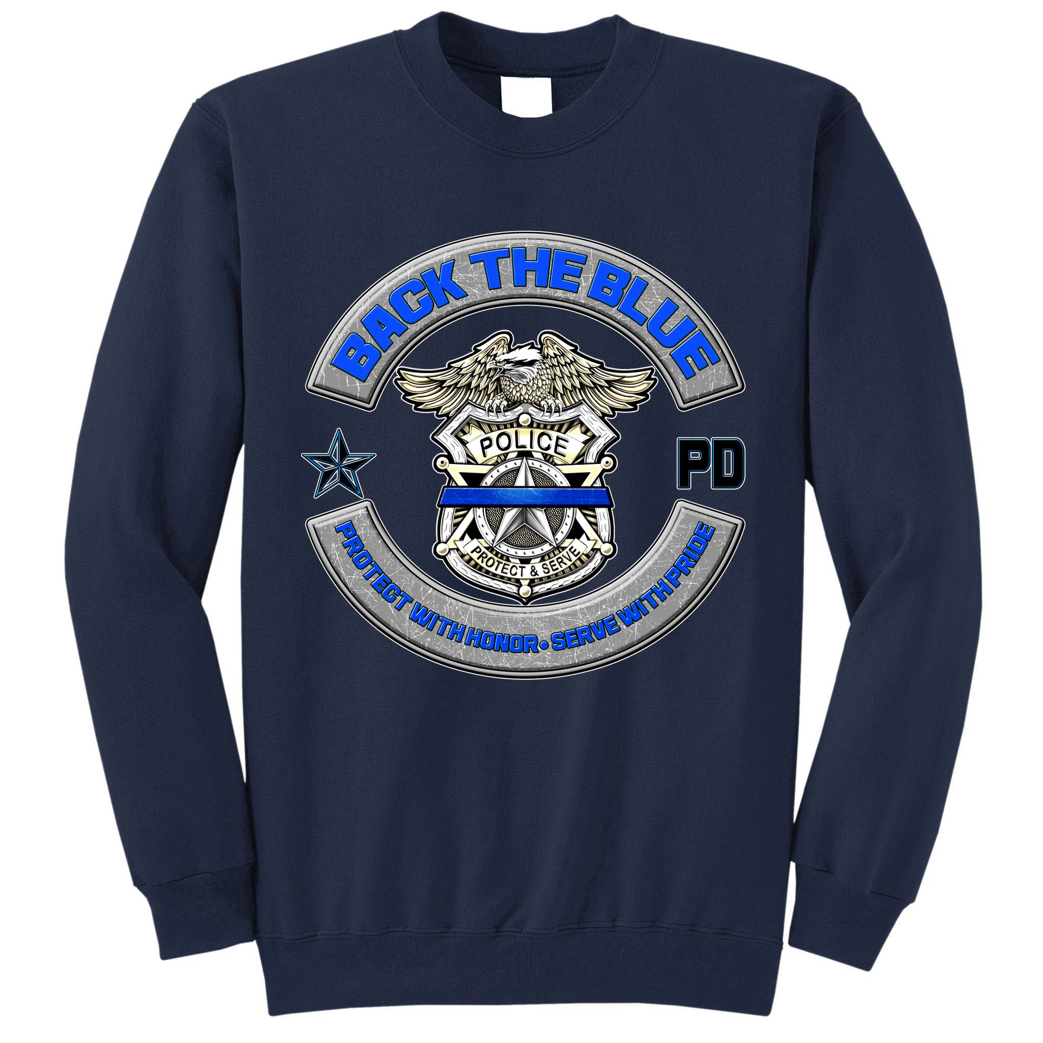 Back The Blue Police Protect And Serve Tall Sweatshirt