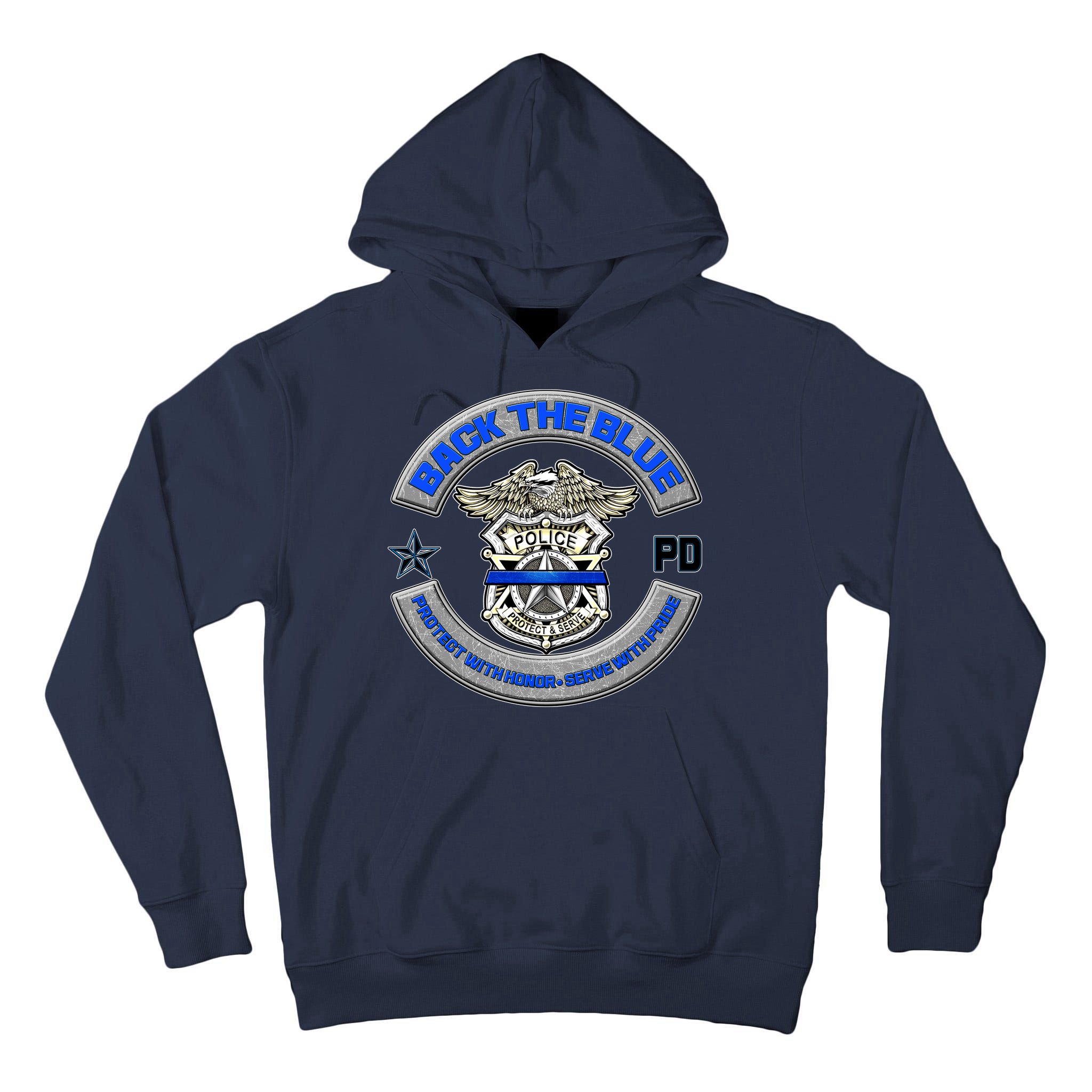 Back The Blue Police Protect And Serve Tall Hoodie