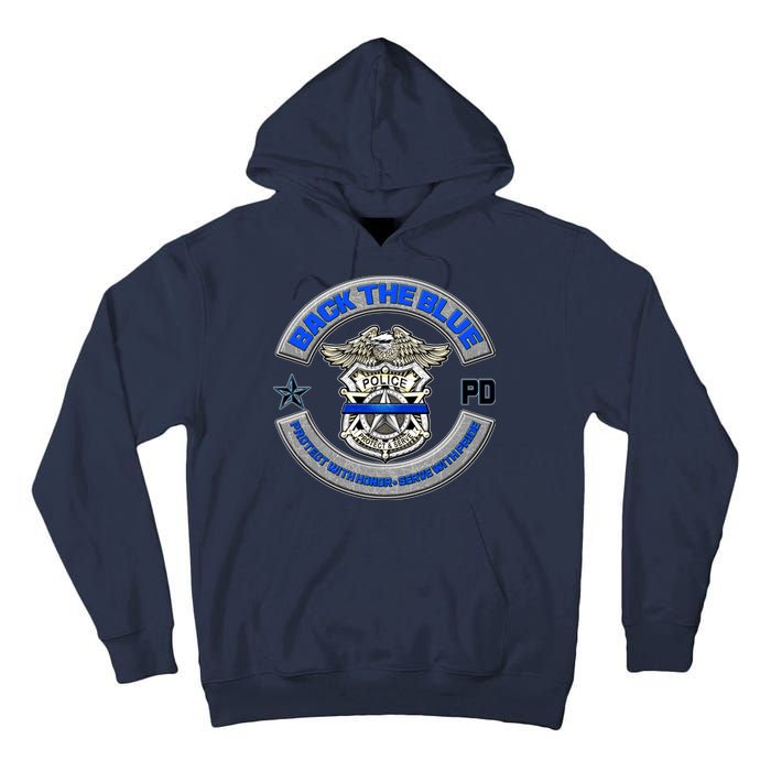Back The Blue Police Protect And Serve Tall Hoodie