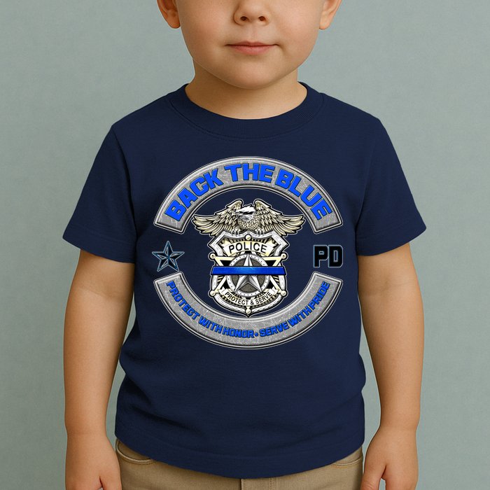 Back The Blue Police Protect And Serve Toddler T-Shirt