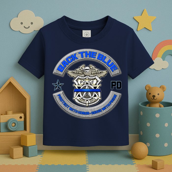 Back The Blue Police Protect And Serve Toddler T-Shirt