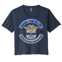 Back The Blue Police Protect And Serve Women's Crop Top Tee