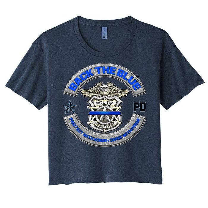 Back The Blue Police Protect And Serve Women's Crop Top Tee