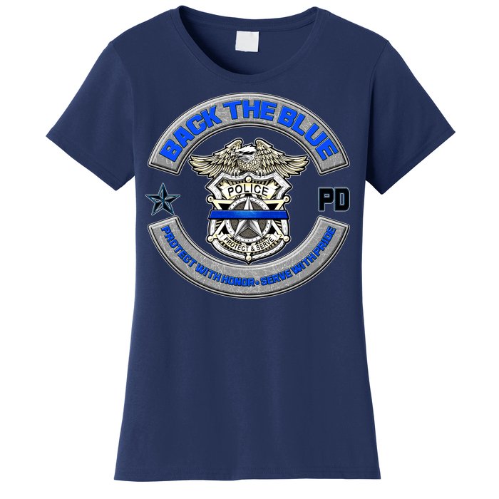 Back The Blue Police Protect And Serve Women's T-Shirt