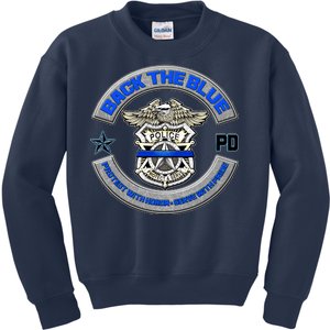 Back The Blue Police Protect And Serve Kids Sweatshirt