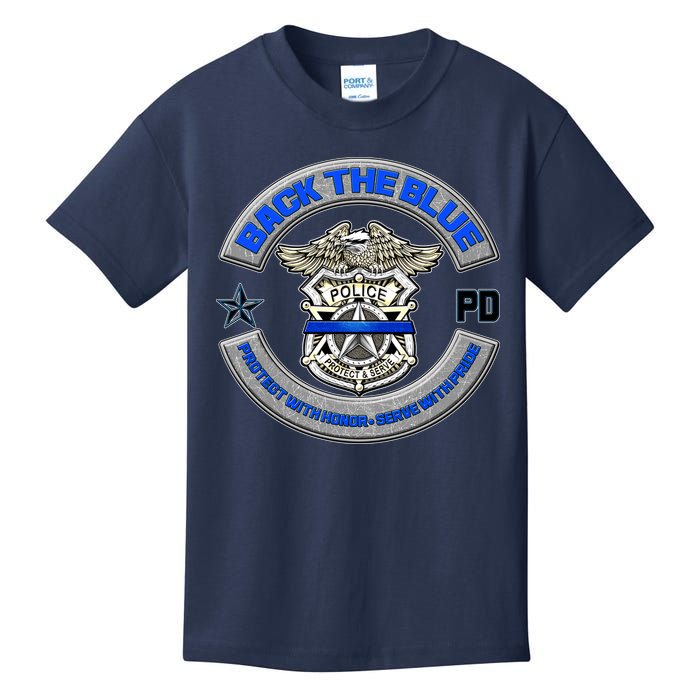 Back The Blue Police Protect And Serve Kids T-Shirt