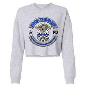 Back The Blue Police Protect And Serve Cropped Pullover Crew