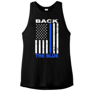 Back The Blue Support Our Police Ladies PosiCharge Tri-Blend Wicking Tank