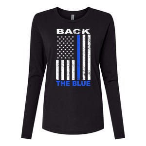 Back The Blue Support Our Police Womens Cotton Relaxed Long Sleeve T-Shirt