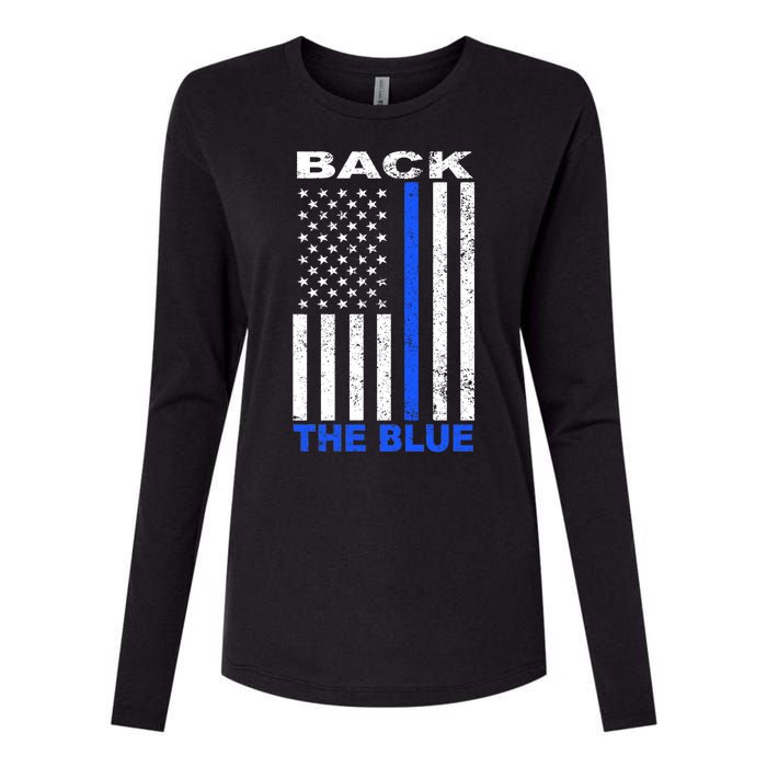 Back The Blue Support Our Police Womens Cotton Relaxed Long Sleeve T-Shirt