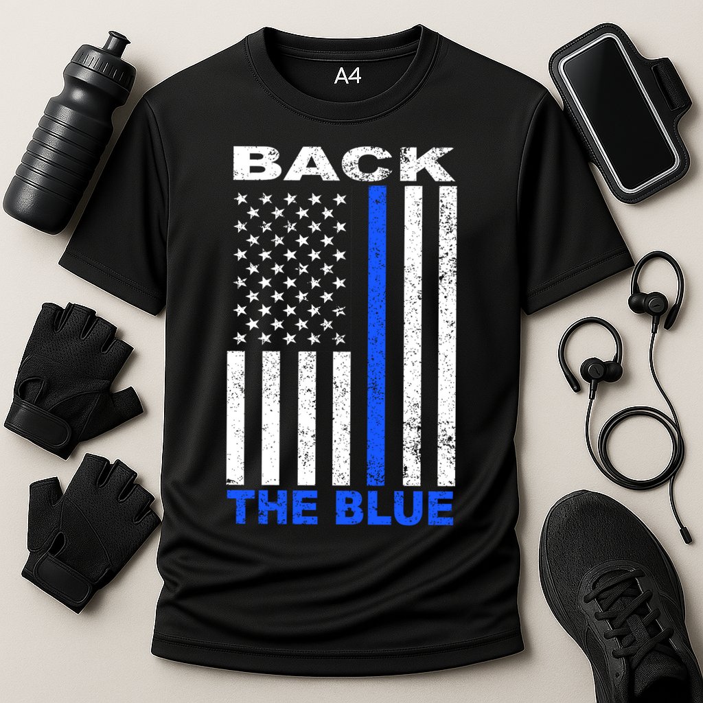 Back The Blue Support Our Police Cooling Performance Crew T-Shirt