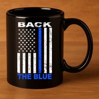 Back The Blue Support Our Police 11oz C Handle Ceramic Mug
