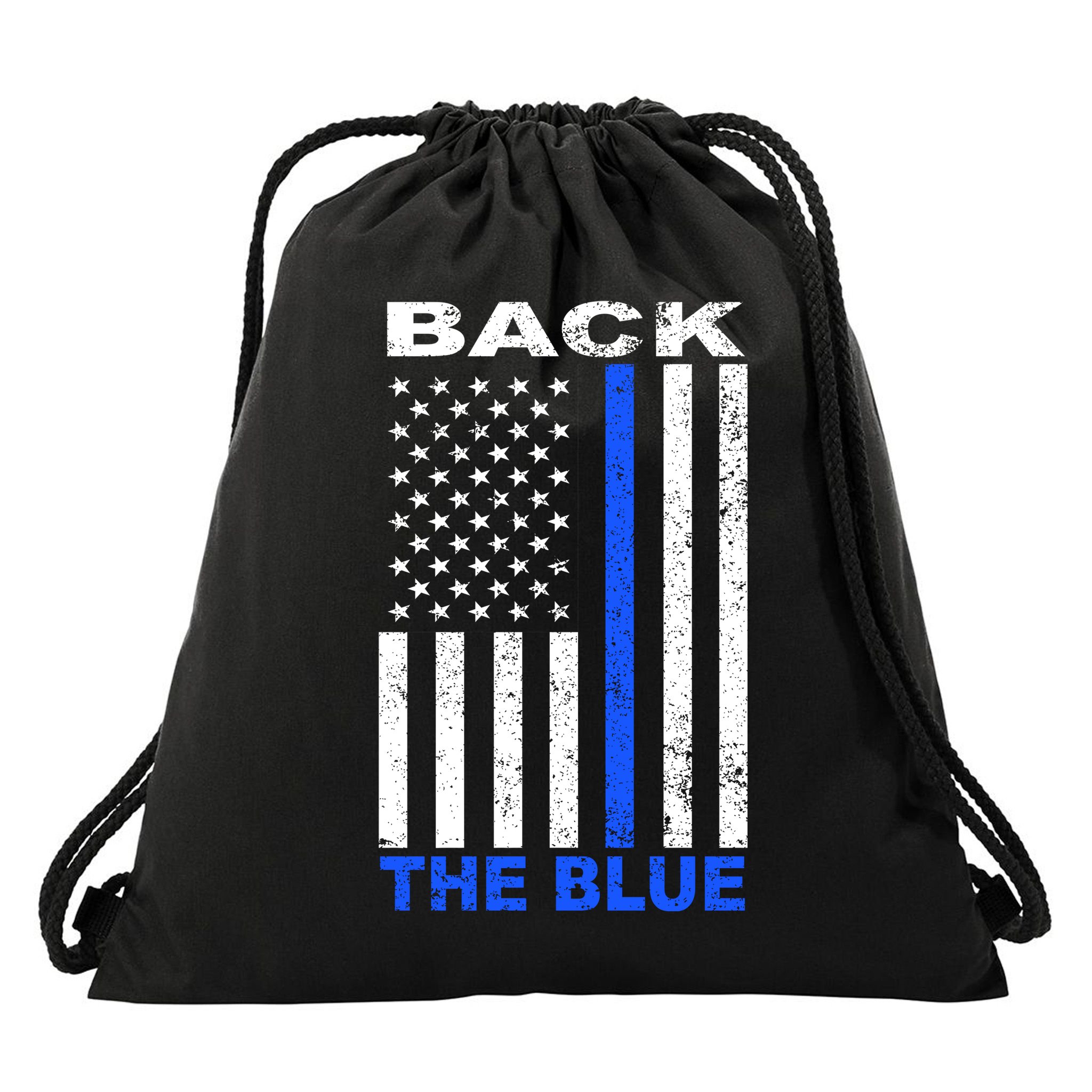 Back The Blue Support Our Police Drawstring Bag