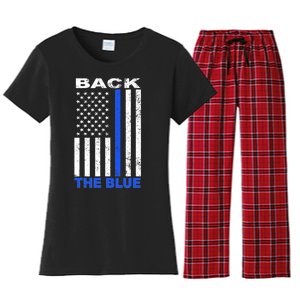 Back The Blue Support Our Police Women's Flannel Pajama Set