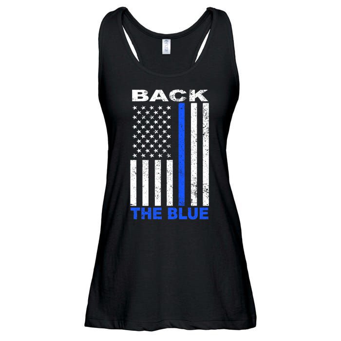 Back The Blue Support Our Police Ladies Essential Flowy Tank