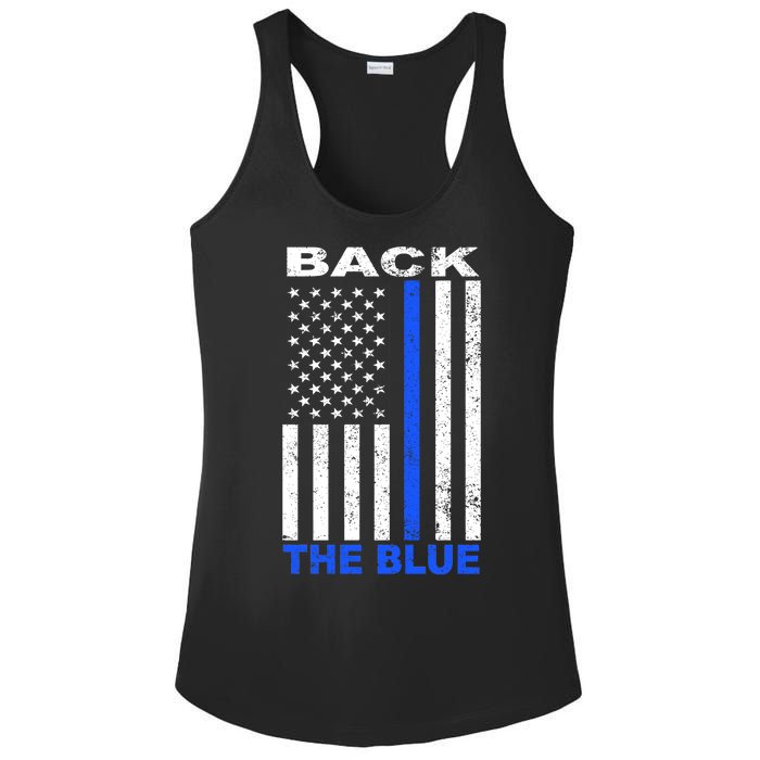 Back The Blue Support Our Police Ladies PosiCharge Competitor Racerback Tank