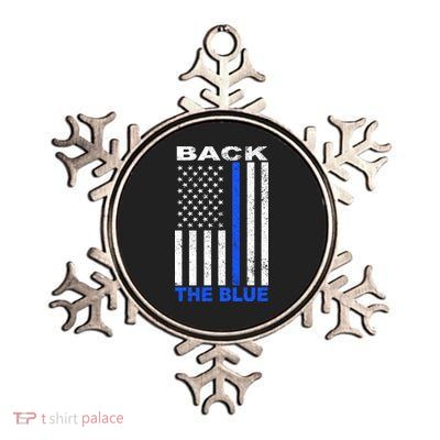 Back The Blue Support Our Police Metallic Star Ornament