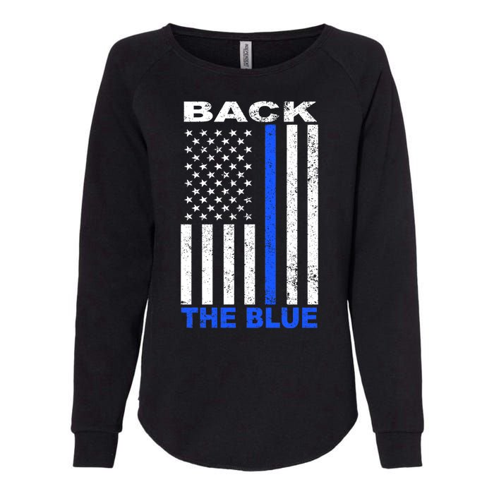 Back The Blue Support Our Police Womens California Wash Sweatshirt