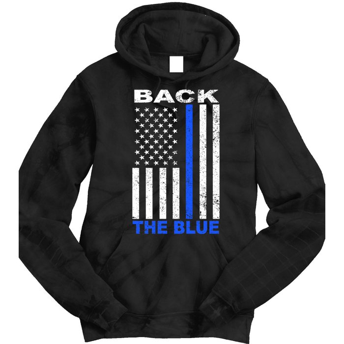 Back The Blue Support Our Police Tie Dye Hoodie